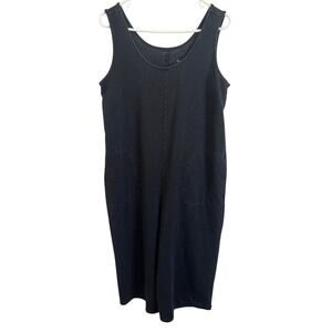 AnyBody Womens Med Charcoal Gray Lounge Cozy Knit Sleeveless Wide Leg Jumpsuit